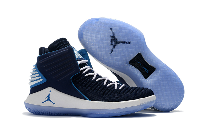 Women Air Jordan 32 Sea Blue White Shoes - Click Image to Close